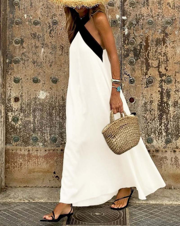 Giana - Vestido Elegante Sem Costas Com Decote Cruzado