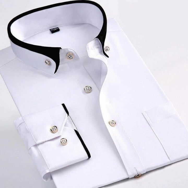 Abram - Camisa Clássica de Manga Comprida