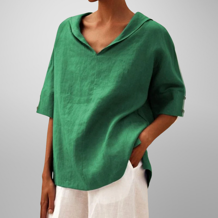 Alissa - Blusa Casuais De Corte Largo