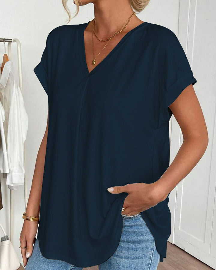 Enya - T-Camisa de Manga Curta com Costas Chapeadas