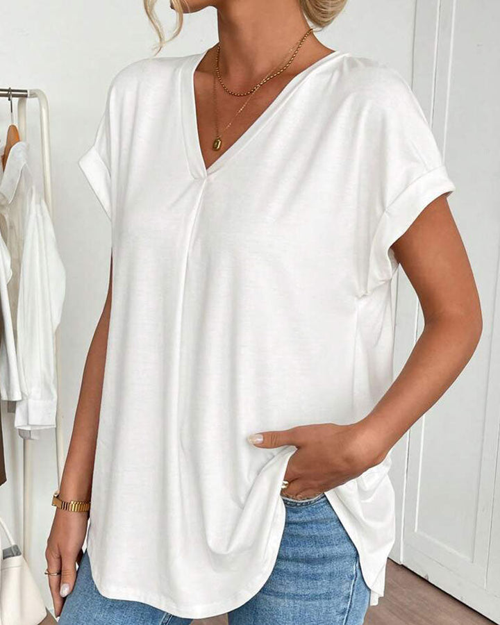 Enya - T-Camisa de Manga Curta com Costas Chapeadas