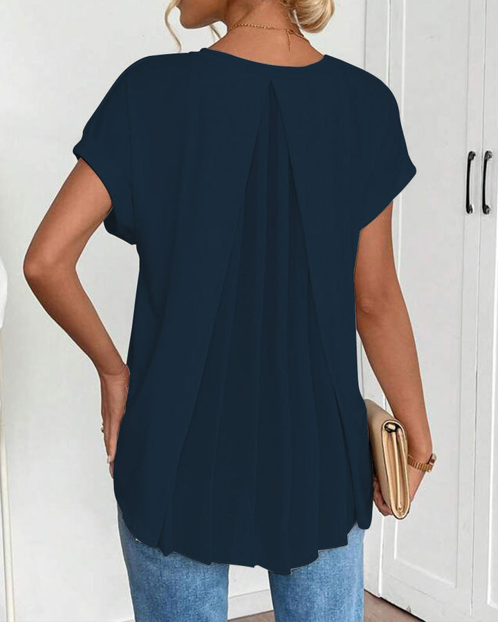 Enya - T-Camisa de Manga Curta com Costas Chapeadas