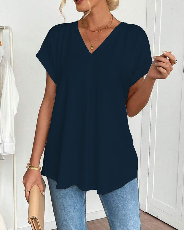 Enya - T-Camisa de Manga Curta com Costas Chapeadas