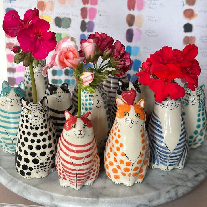 CatCraze - Coleção de Vasos Pintados à mão com Motivos Felinos