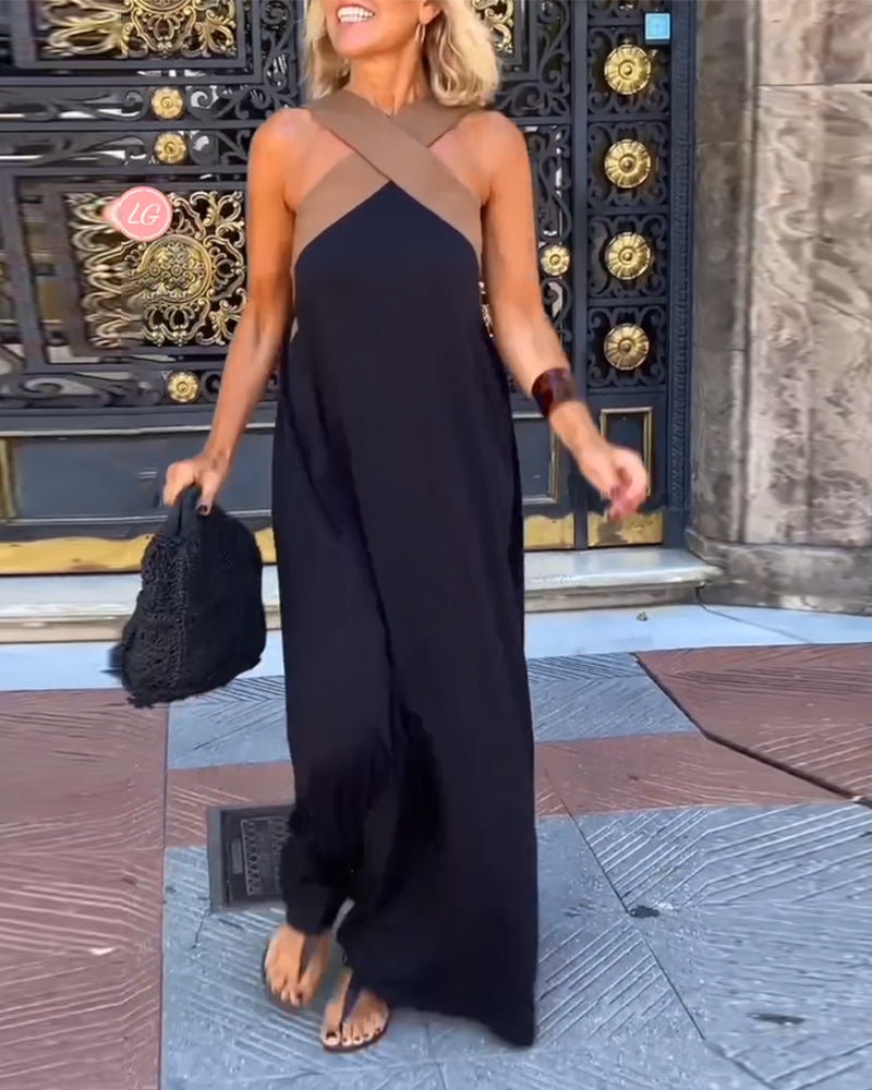 Giana - Vestido Elegante Sem Costas Com Decote Cruzado