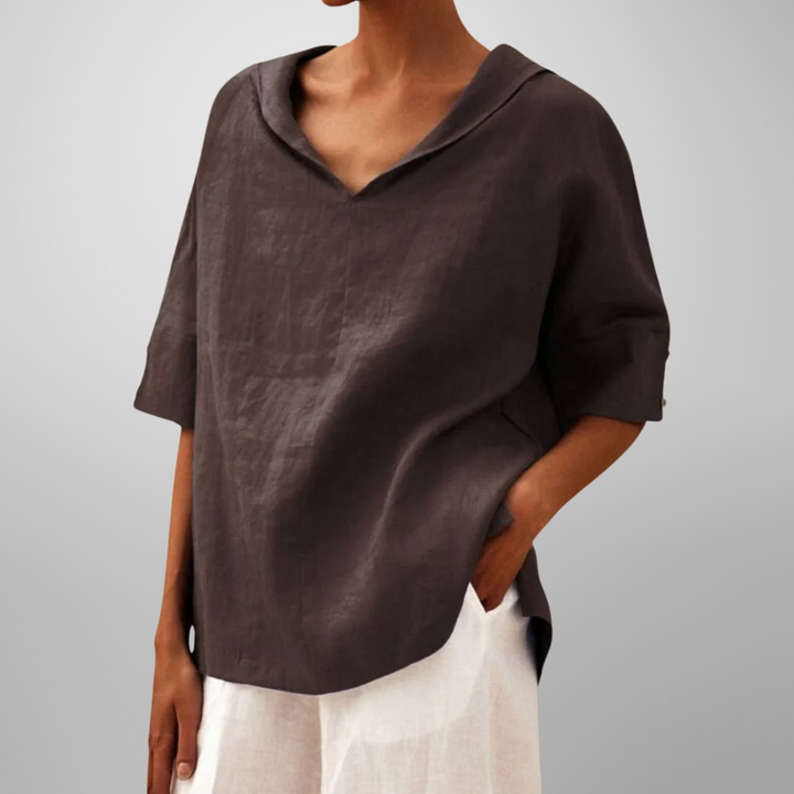 Alissa - Blusa Casuais De Corte Largo