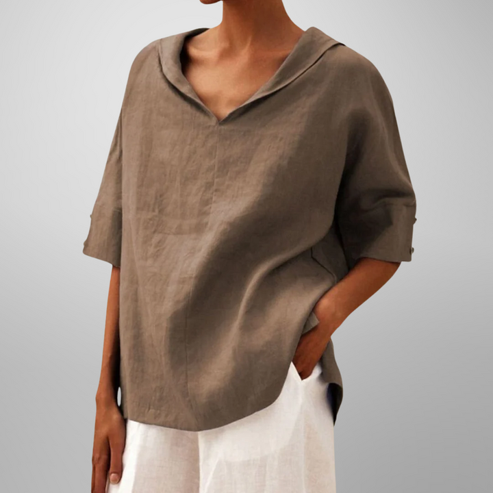 Alissa - Blusa Casuais De Corte Largo