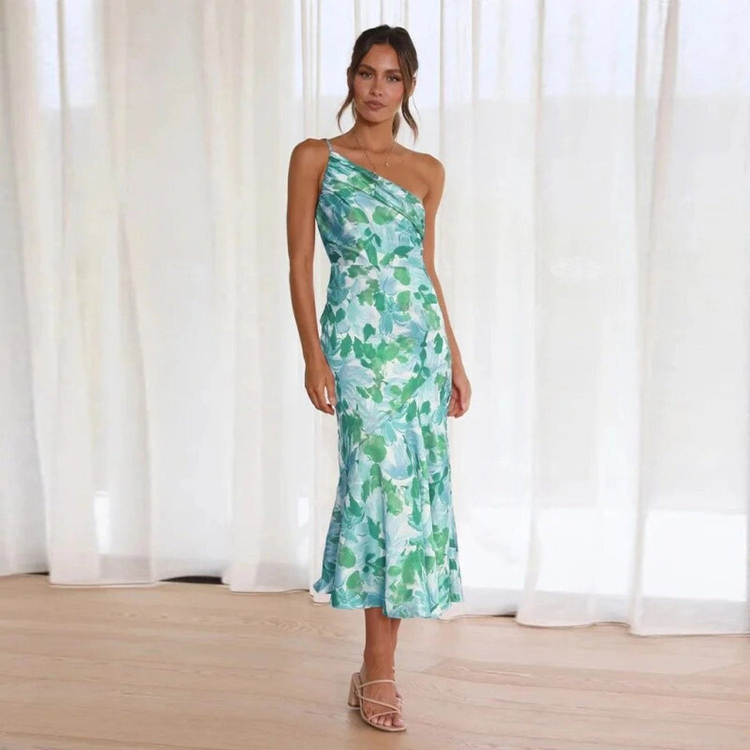 Cynthia - Vestido De Cetim Floral