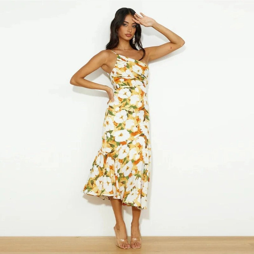 Cynthia - Vestido De Cetim Floral