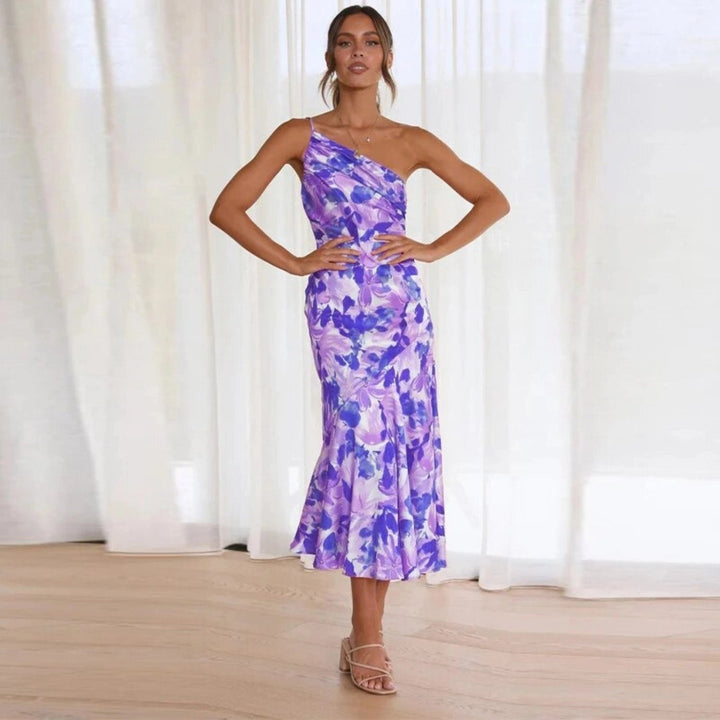 Cynthia - Vestido De Cetim Floral