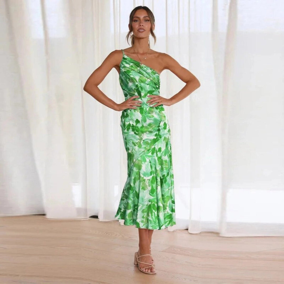 Cynthia - Vestido De Cetim Floral