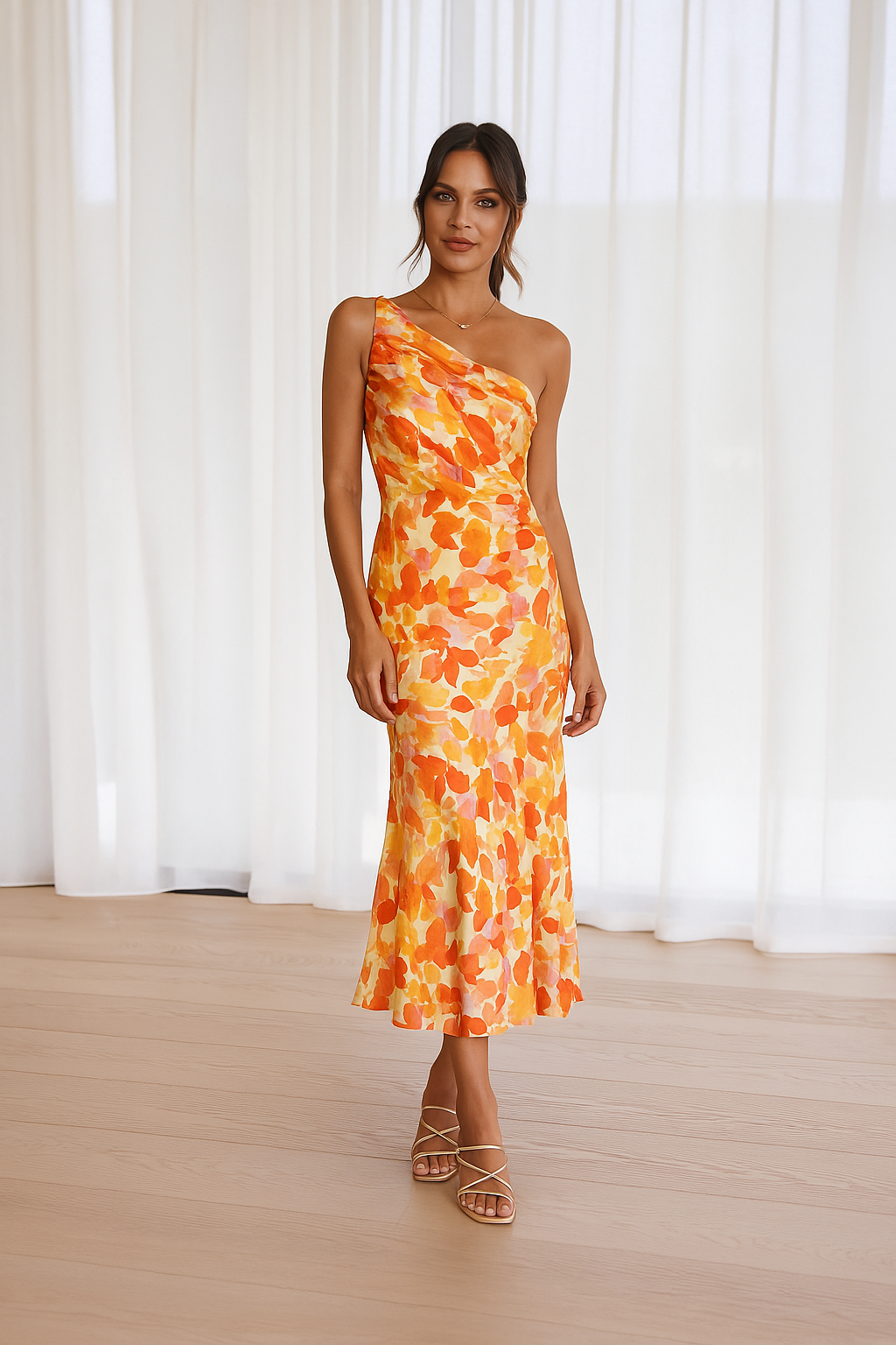 Cynthia - Vestido De Cetim Floral