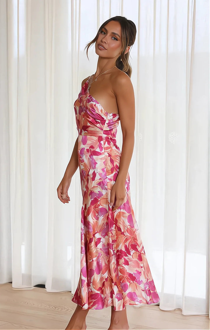 Cynthia - Vestido De Cetim Floral