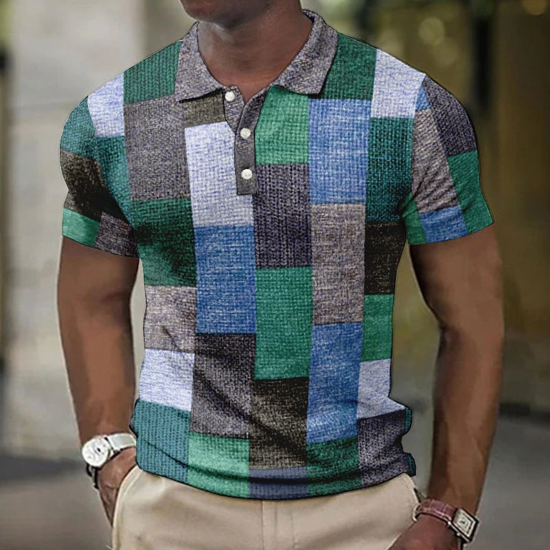 Gasan - Camisa Polo Multicolorida de Manga Curta