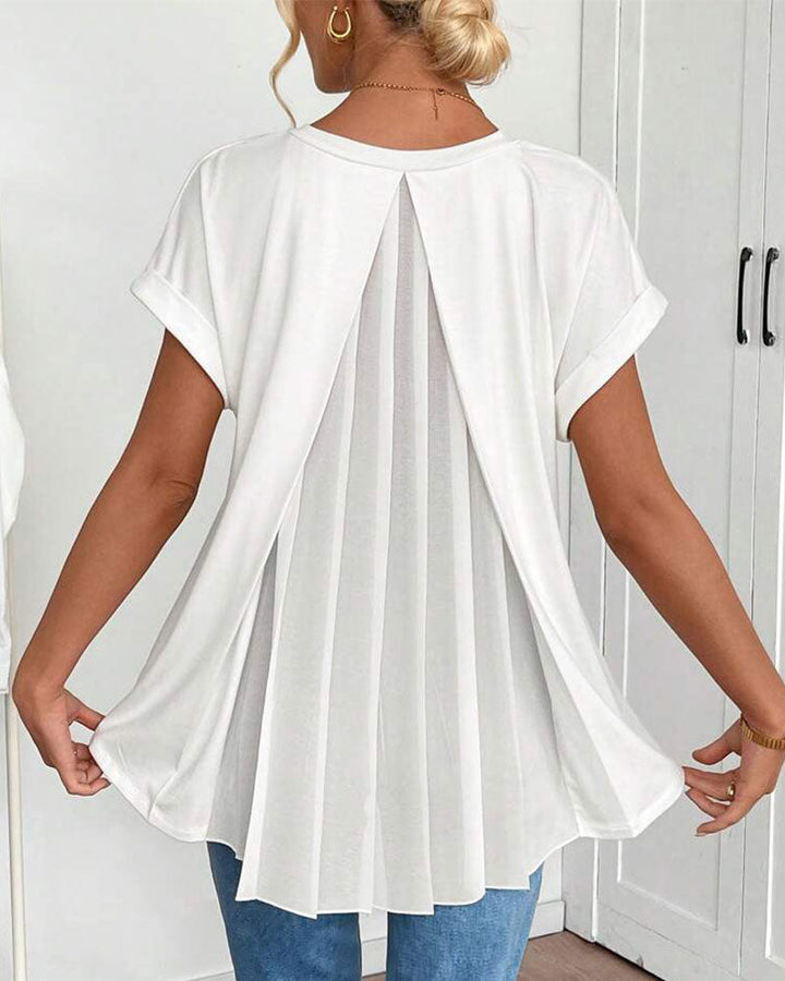 Enya - T-Camisa de Manga Curta com Costas Chapeadas