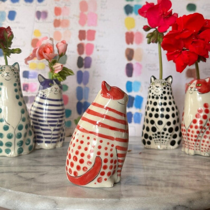 CatCraze - Coleção de Vasos Pintados à mão com Motivos Felinos