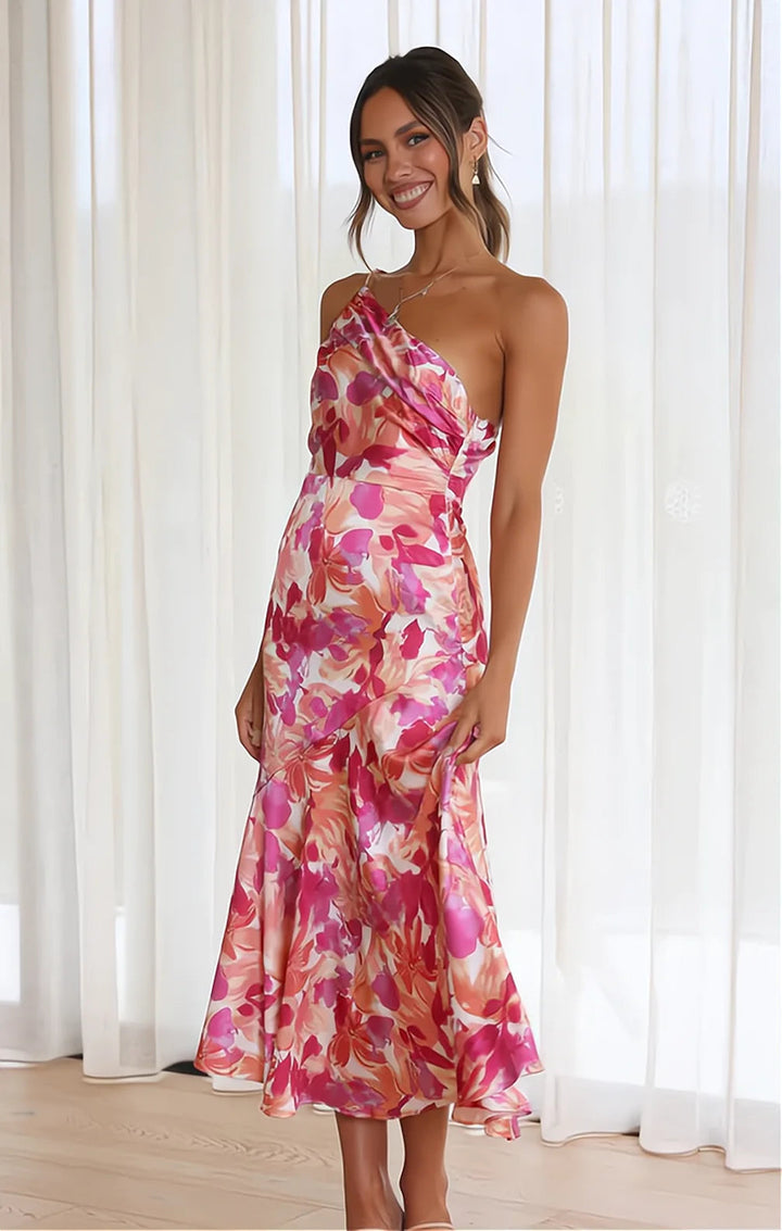 Cynthia - Vestido De Cetim Floral