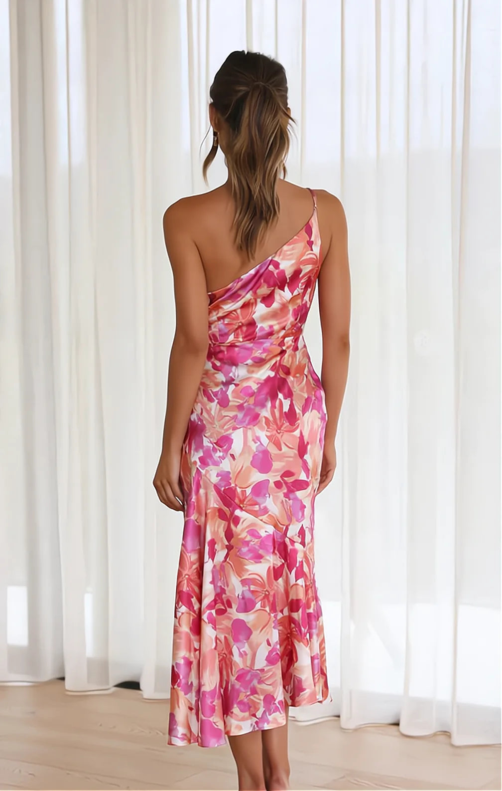 Cynthia - Vestido De Cetim Floral