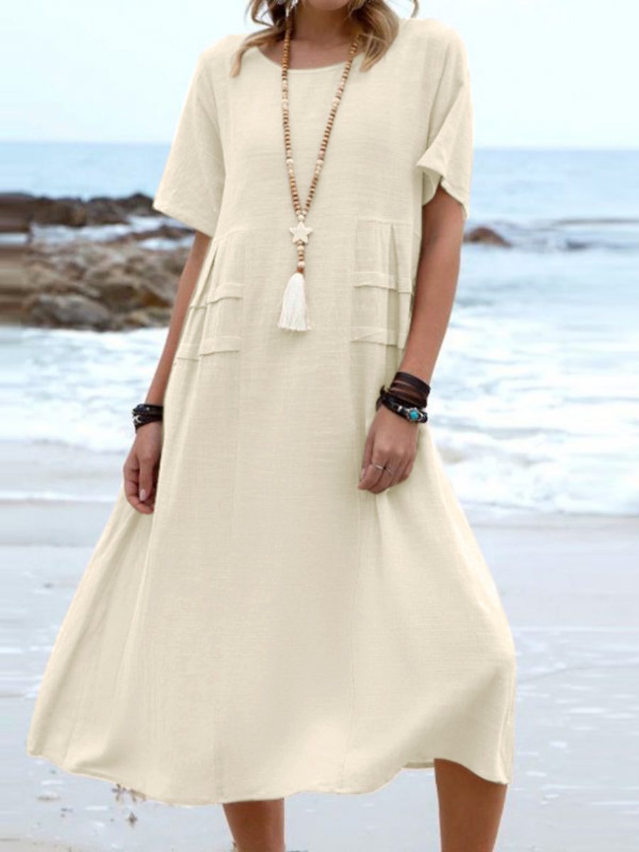 Aryuna - Vestido Largo Com gola Redonda