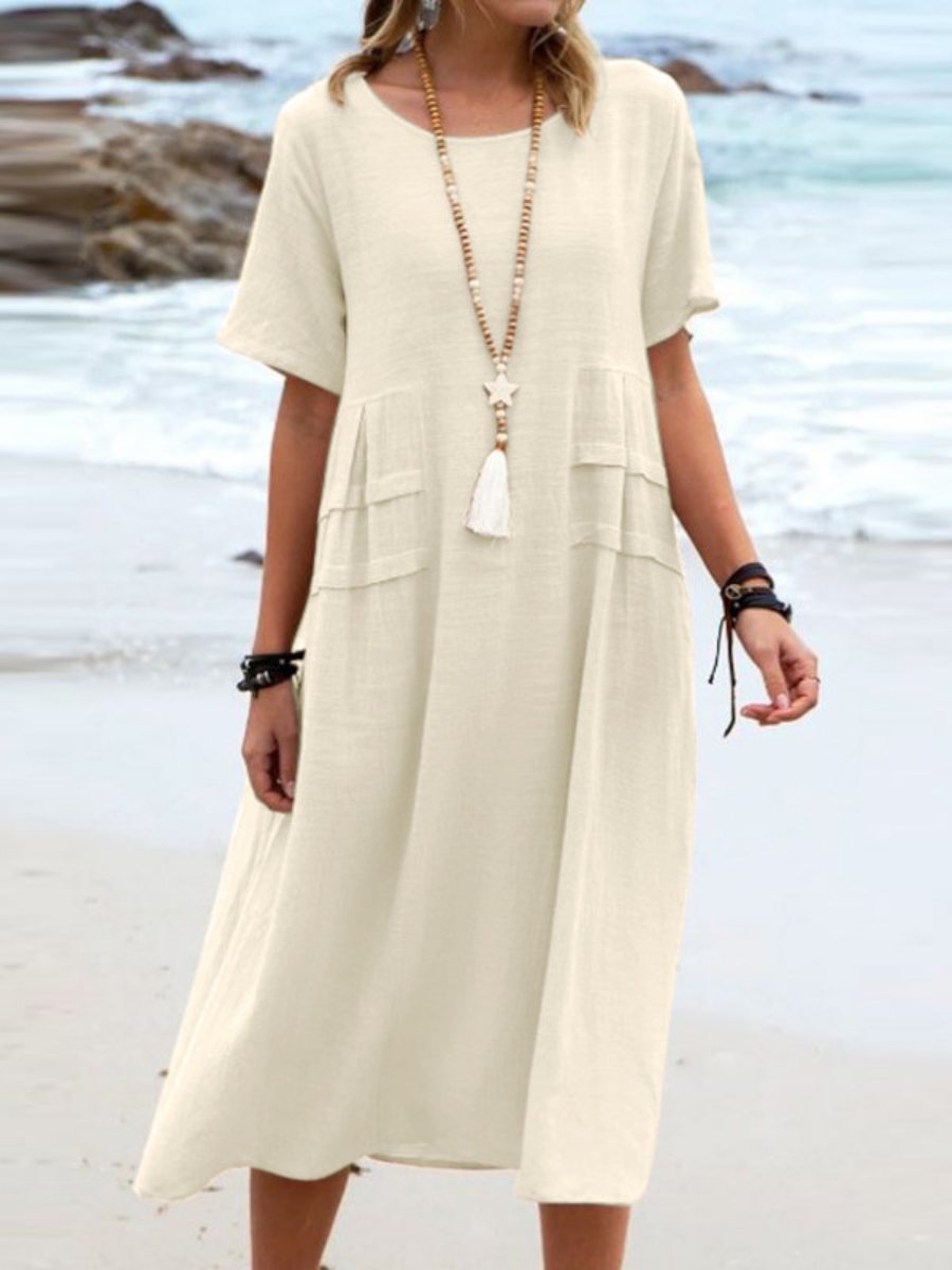 Aryuna - Vestido Largo Com gola Redonda