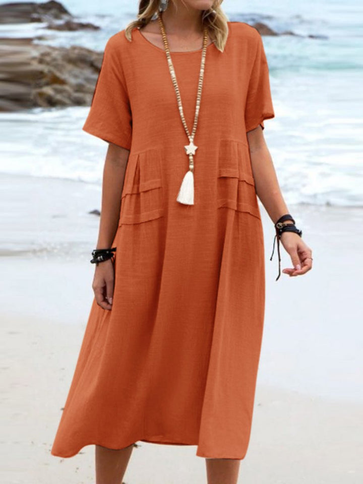 Aryuna - Vestido Largo Com gola Redonda